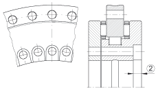 轉(zhuǎn)臺軸承 RTC80, 雙列，用于絲杠安裝