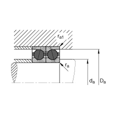 主軸軸承 HCB7001-E-T-P4S, 調(diào)節(jié)，成對或單元安裝，接觸角 α = 25°，陶瓷球，限制公差