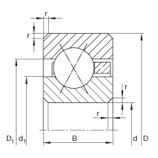 薄截面軸承 CSXF050, 四點接觸球軸承，類型X，運行溫度 -54°C 到 +120°C