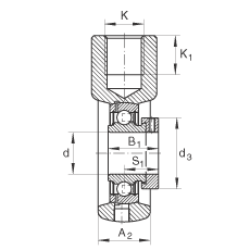 吊裝式軸承座單元 PHE30, 鑄鐵軸承座，帶偏心鎖圈的外球面球軸承，P 型密封
