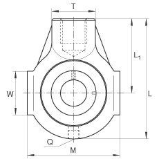 吊裝式軸承座單元 PHE30, 鑄鐵軸承座，帶偏心鎖圈的外球面球軸承，P 型密封